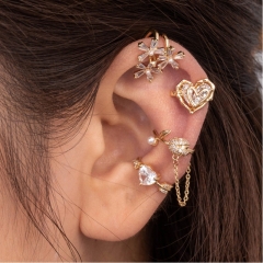 Mayorista De Horquillas De Cadena De Flores En Forma De Corazón De Mariposa Con Incrustaciones De Circón