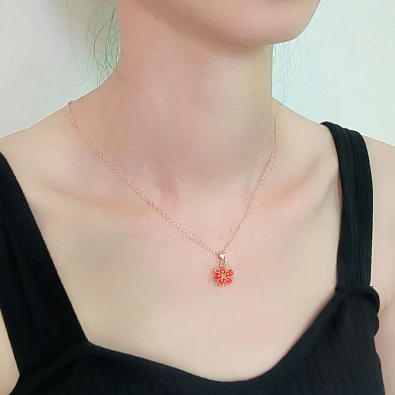 925 Silver Rotating Cherry Blossom Necklace Earring Ring Wholesalers
