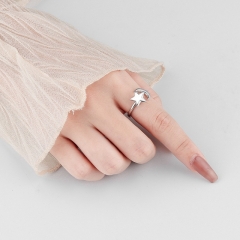 925 Plata Esterlina Estrella Giratoria Anillo Abierto Mayorista