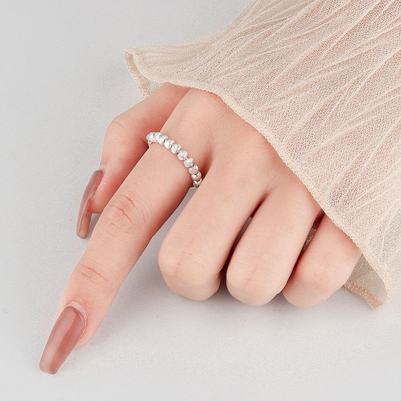 Mayorista De Anillos Giratorios Con Cuentas De Rayas De Plata Esterlina S925