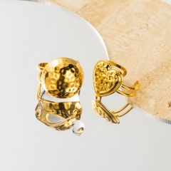 Anillo De Hemisferio De Amor De Patrón De Martillo De Acero Inoxidable Mayorista
