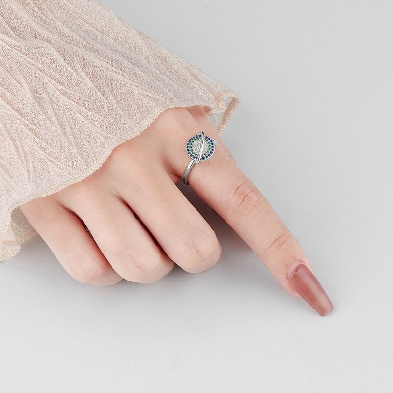 S925 Sterling Silver Rotating Planet Opening Ring Wholesalers