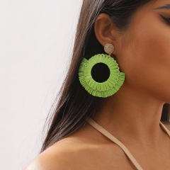 Mayorista De Pendientes De Borla Tejida De Rafia