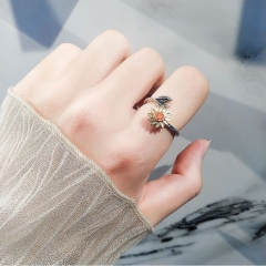 S925 Sterling Silver Rotating Sunflower Opening Ring Wholesaler