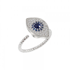 S925 Sterling Silver Diamond Devil's Eye Rotating Opening Ring Wholesaler