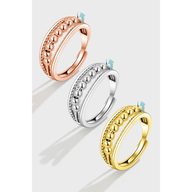 S925 Silver Rotatable Beaded Live Ring Wholesalers