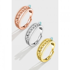 S925 Silver Rotatable Beaded Live Ring Wholesalers