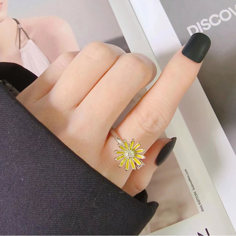 S925 Sterling Silver Rotating Sunflower Opening Ring Wholesaler