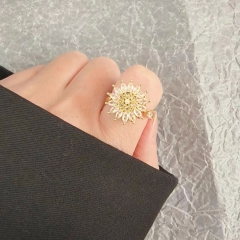 S925 Mayorista De Anillos Giratorios De Flores De Diamantes De Plata Esterlina