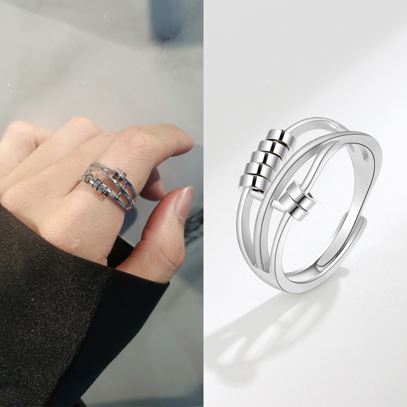 Mayorista De Anillo Abierto Giratorio Antiguo De Plata De Ley S925