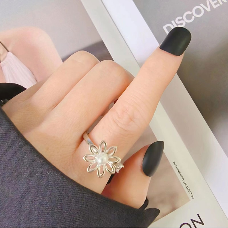S925 Silver Swivel Floral Opening Ring Wholesalers