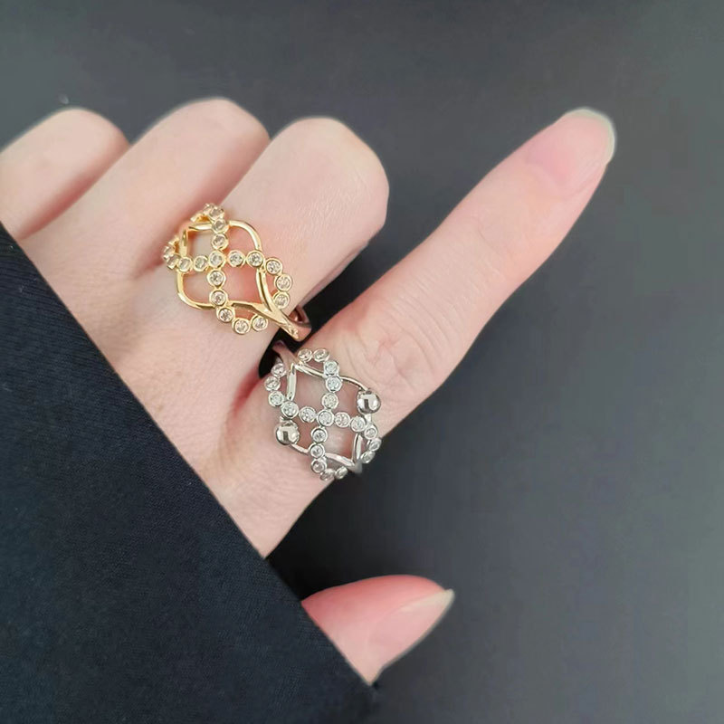 Mayorista De Anillo De Boca Viva Tejido De Diamantes De Plata Esterlina S925
