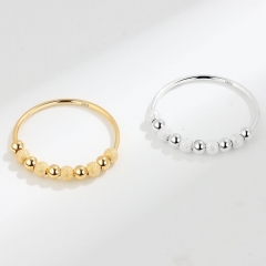 S925 Sterling Silver Frosted Beaded Rotatable Ring Wholesalers