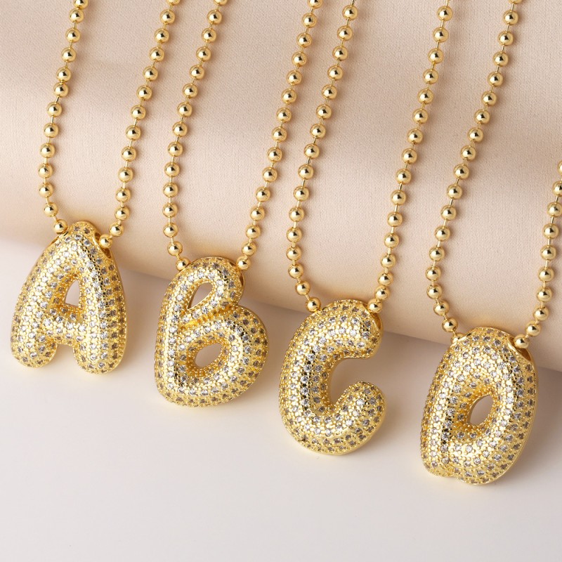 Mayorista De Collar Con Cuentas De 26 Letras De Circón
