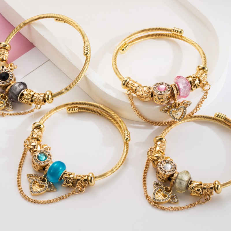 Pulsera De Cadena De Alas De Corazón De Diamantes Mayorista
