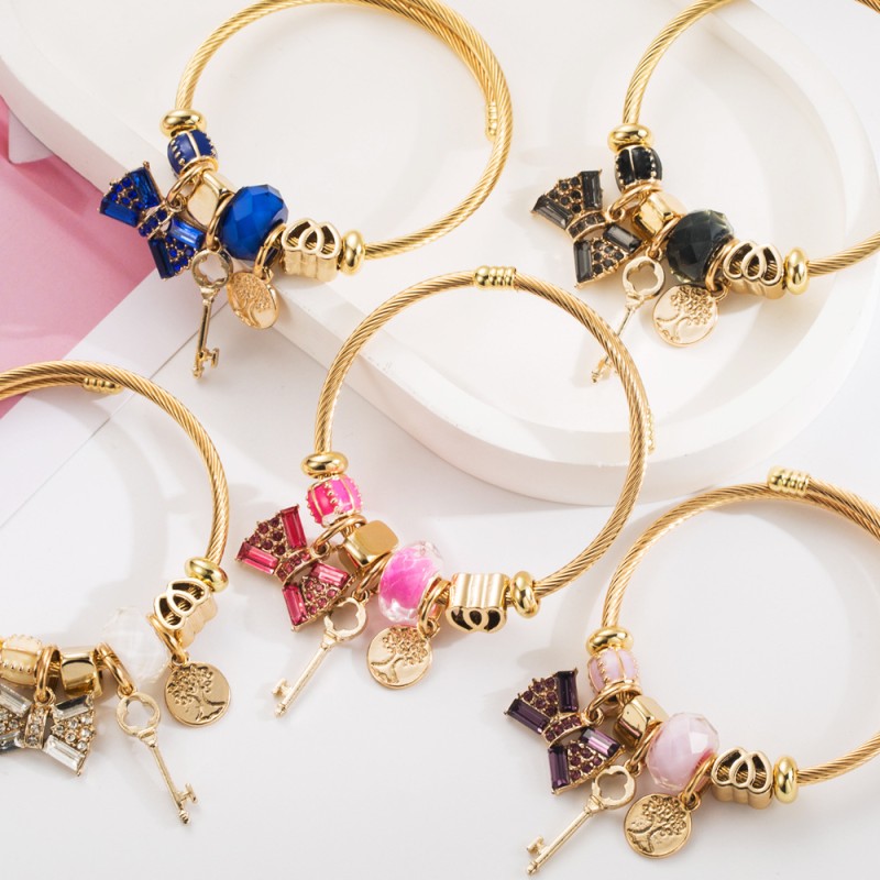 Diamond Bow Key Adjustable Bracelet Wholesaler