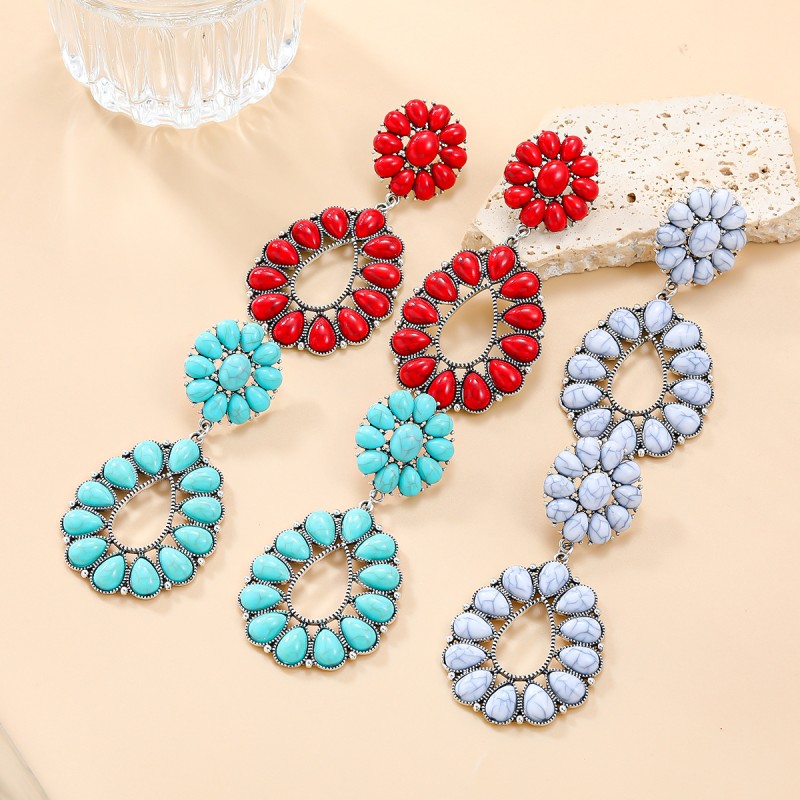 Pendientes Florales En Forma De Gota Al Por Mayor
