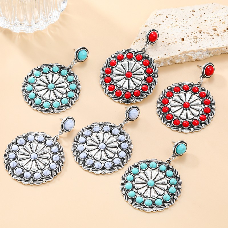 Pendientes De Flores De Turquesa Al Por Mayor