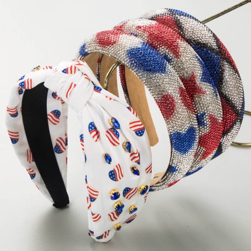 Diamond Red White Blue Hairband Wholesaler