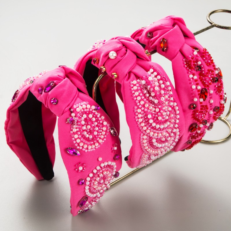 Diamond-encrusted Love Knot Wide-brimmed Hairband Wholesalers