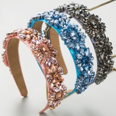 Mayorista De Diadema De Ala Ancha Con Flores De Diamantes