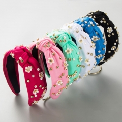 Knot Diamond Pearl Flower Head Hoop Wholesalers