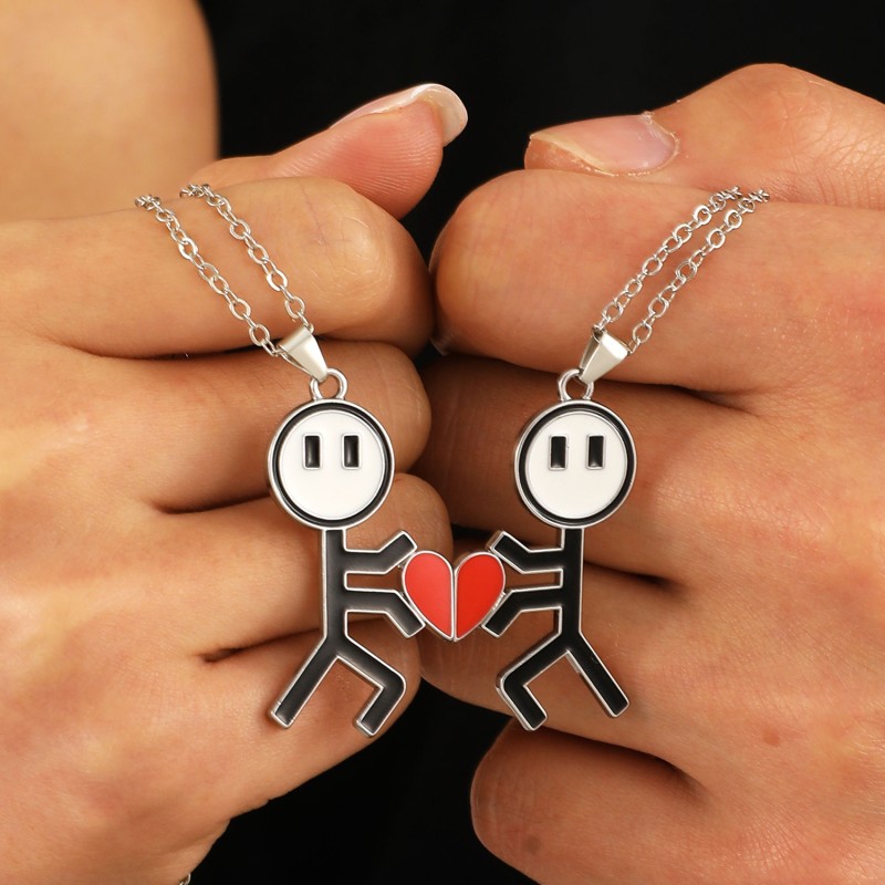 Love Stickman Pareja Collar Magnético Llavero Mayorista
