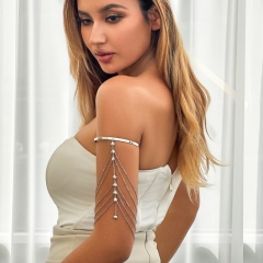 Mayorista De Cadena De Brazo De Perlas Con Flecos Multicapa De Diamantes
