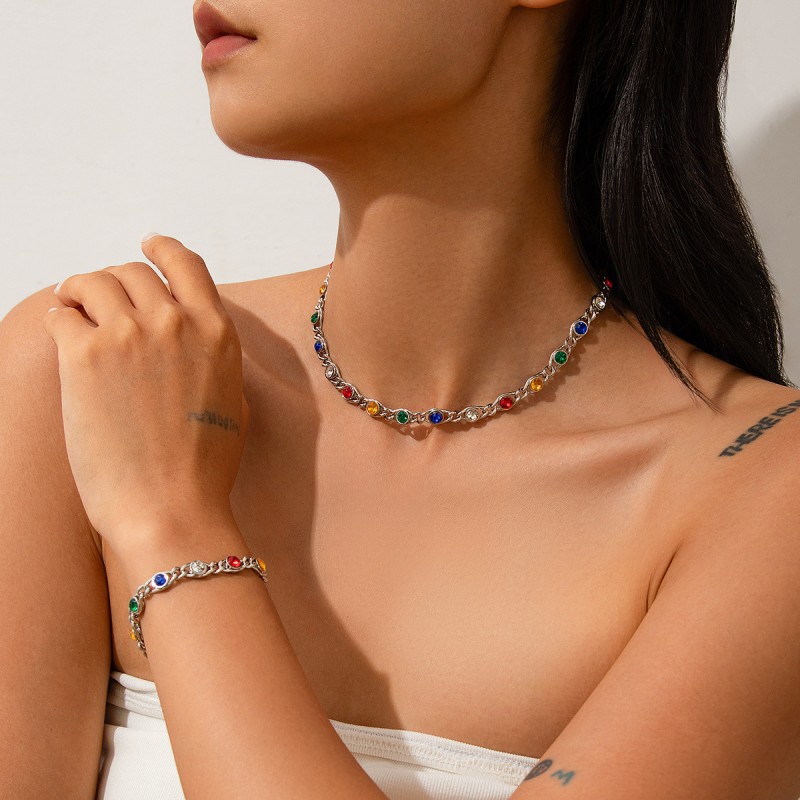 Irregular Inlaid Diamond Bracelet Necklace Wholesalers