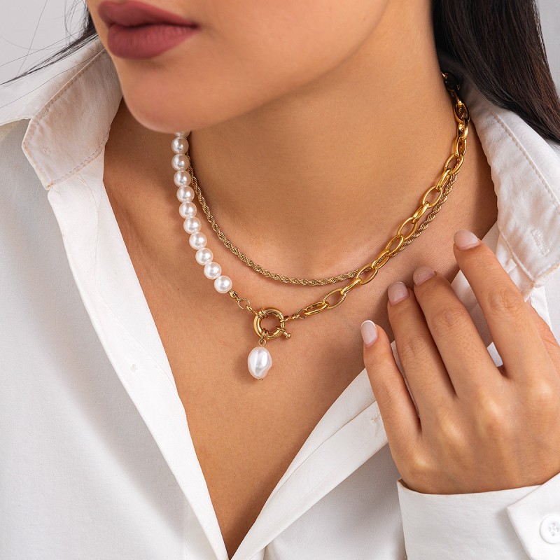 Juego De Collar Colgante De Amor De Perlas Mayorista