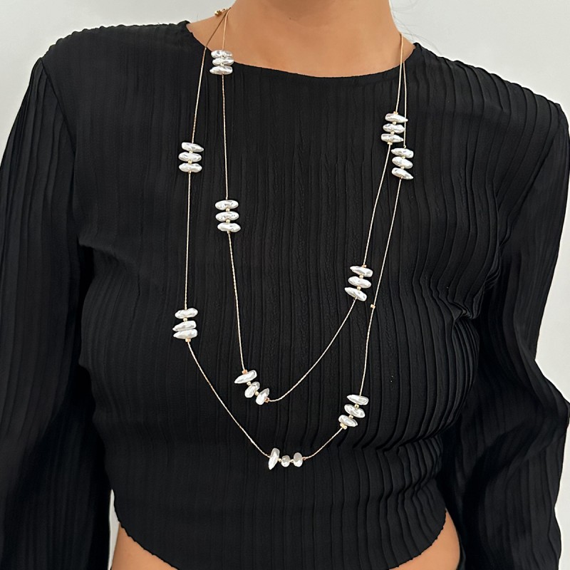 Mayorista De Collar De Cadena De Seda De Perlas Multicapa