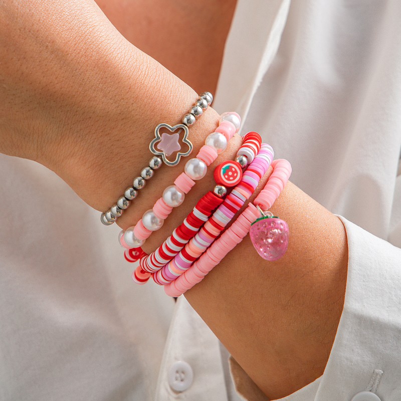 Soft Pottery Beaded CCB Bracelet Suit