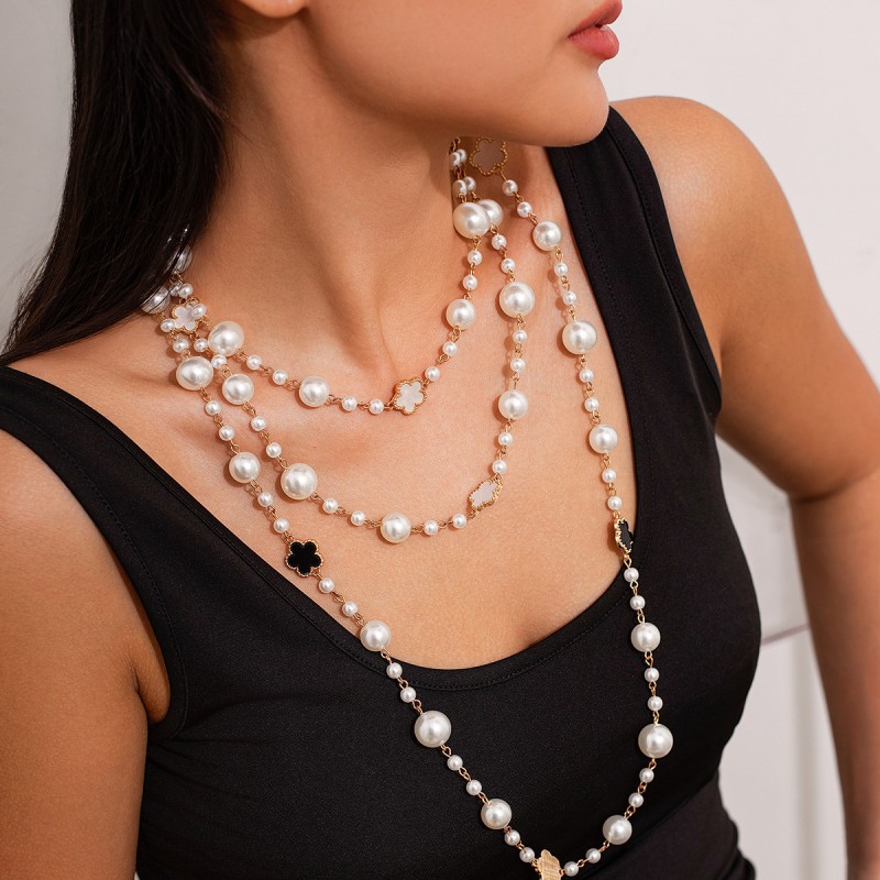 Mayorista De Collar Apilable De Perlas Largas