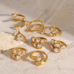18k Gold Zircon Open Ring Wholesalers