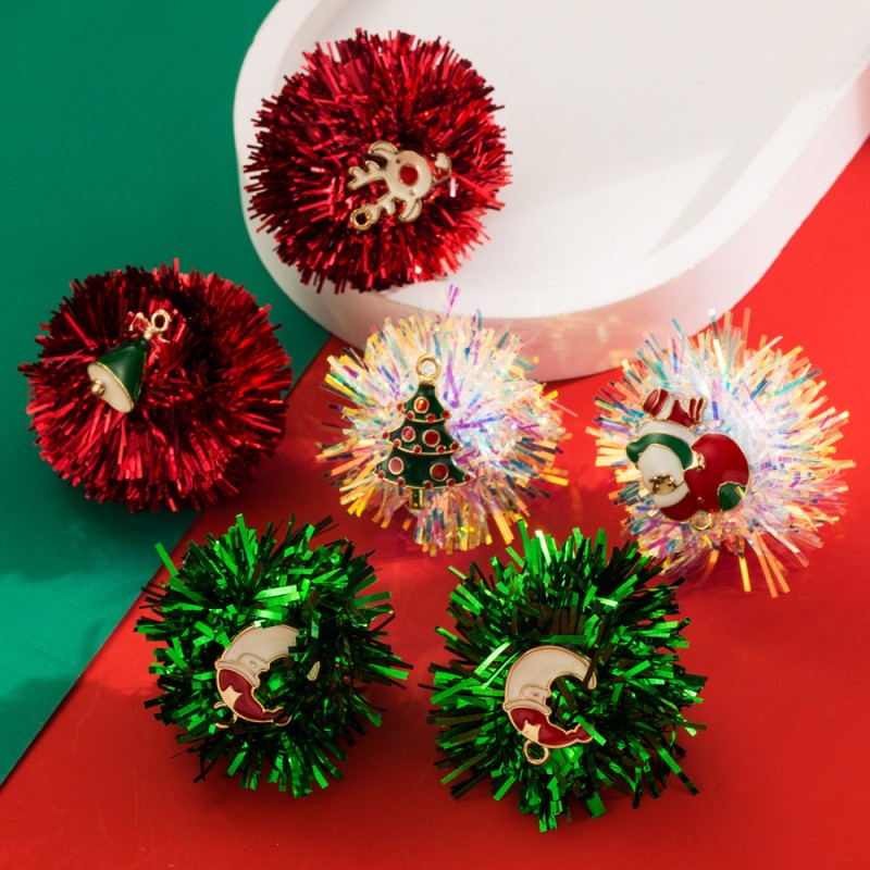 Venta Al Por Mayor De Pendientes Asimétricas De Campana De Lentejuelas De Navidad
