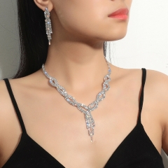 Mayorista De Collar De Pendientes Con Flecos Tejidos De Diamantes Completos
