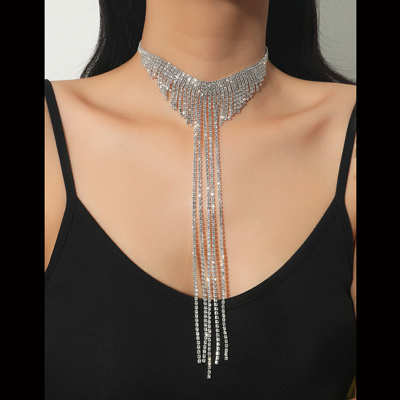 Full Diamond Tassel Long Clavicle Chain Wholesalers