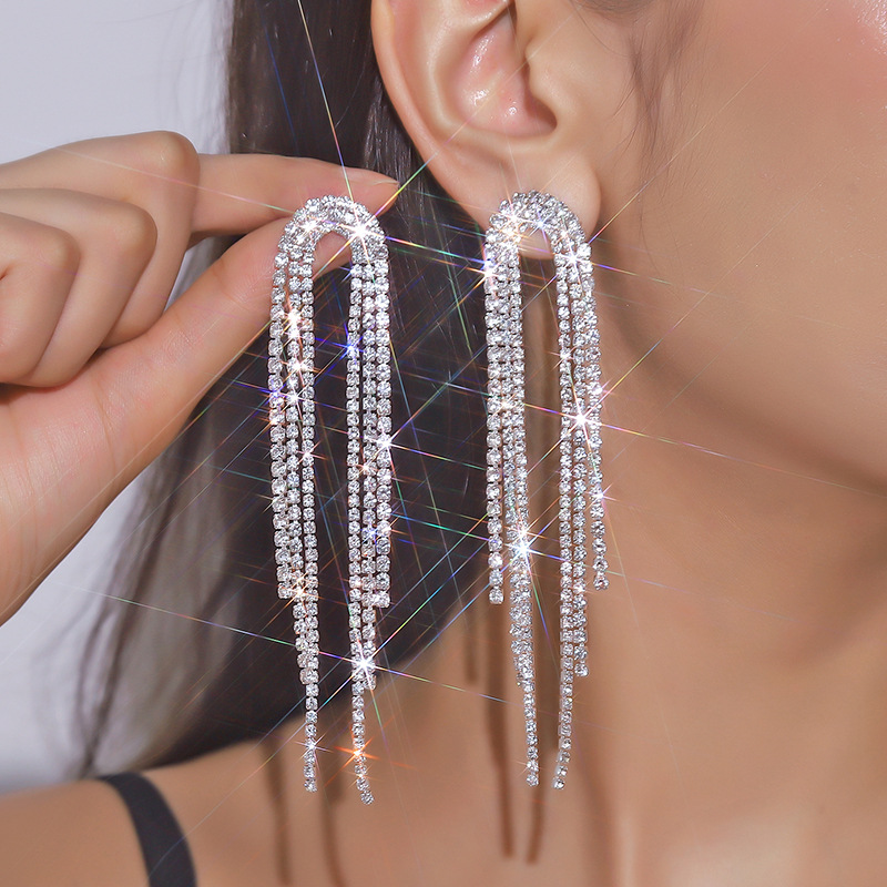 Mayorista De Pendientes De Borla De Diamantes Completos
