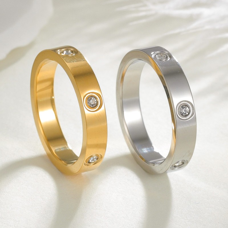 Stainless Steel Six Diamond Finger Ring Wholesalers