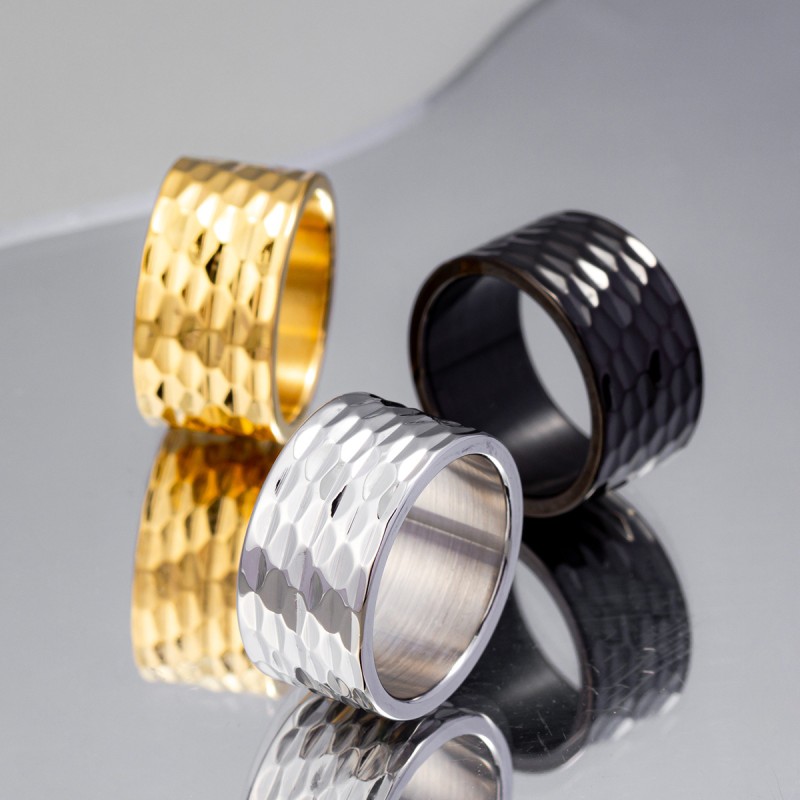 Mayorista De Anillos De Hombre Con Patrón De Batido De 12mm