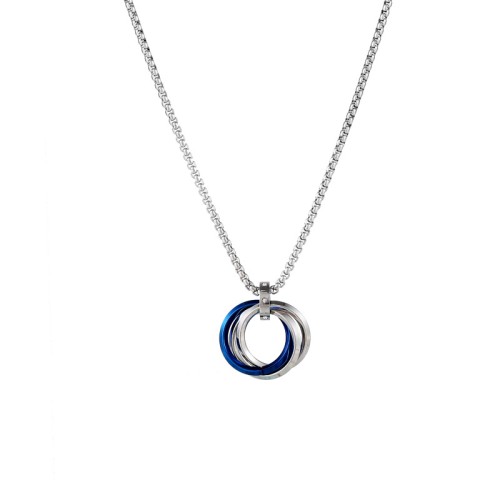 Three-ring Blue Square Pearl Chain