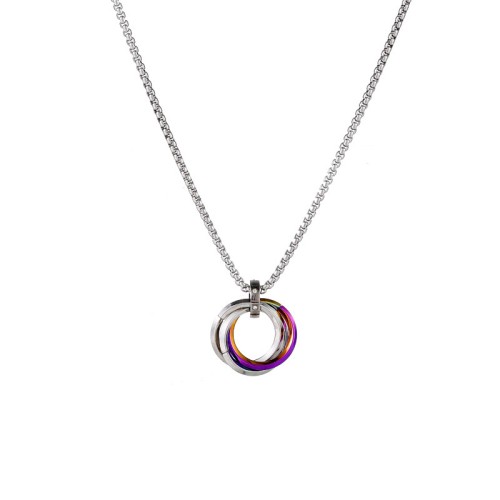 Three Ring Colorful Square Pearl Chain