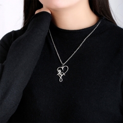 Corazón De Melocotón Letras Colgante Collar Mayorista