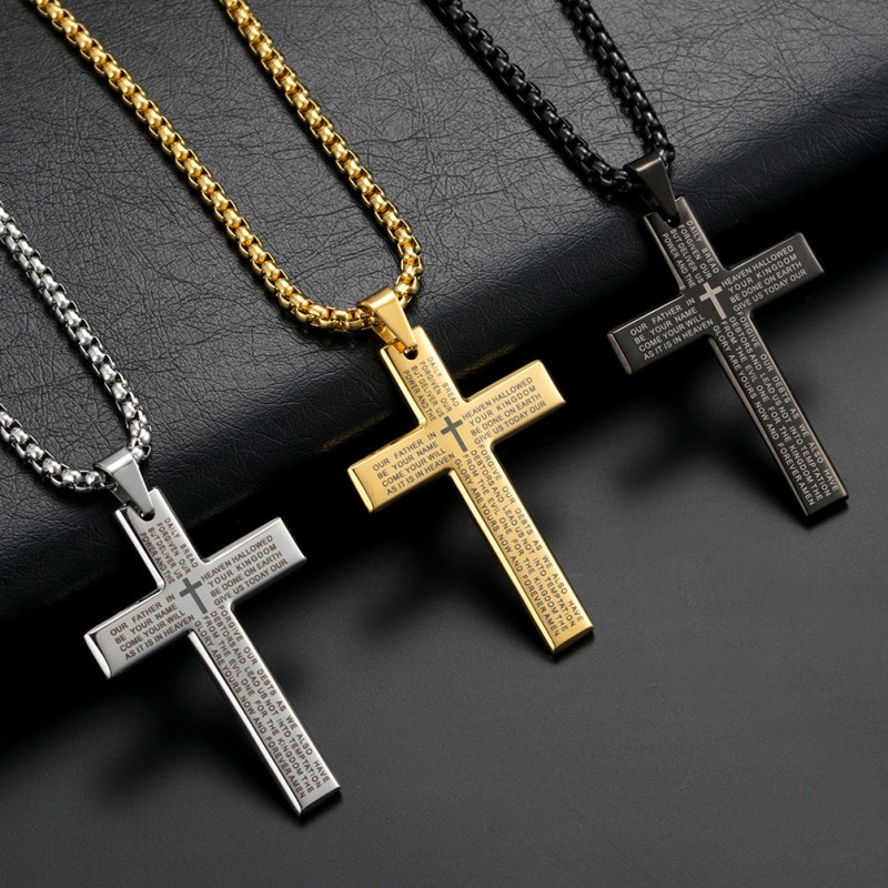 Lettering Cross Necklace Wholesalers