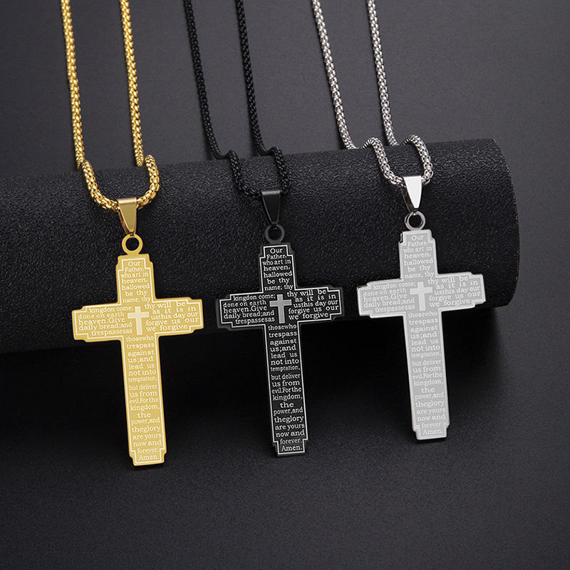 Bible Cross Pendant Men's Necklace Wholesalers