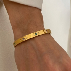 Pulsera De Acero Inoxidable Con Incrustaciones De Circón Mayorista