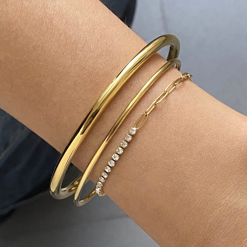 Stainless Steel Zircon Open Bangle Bracelet Wholesaler