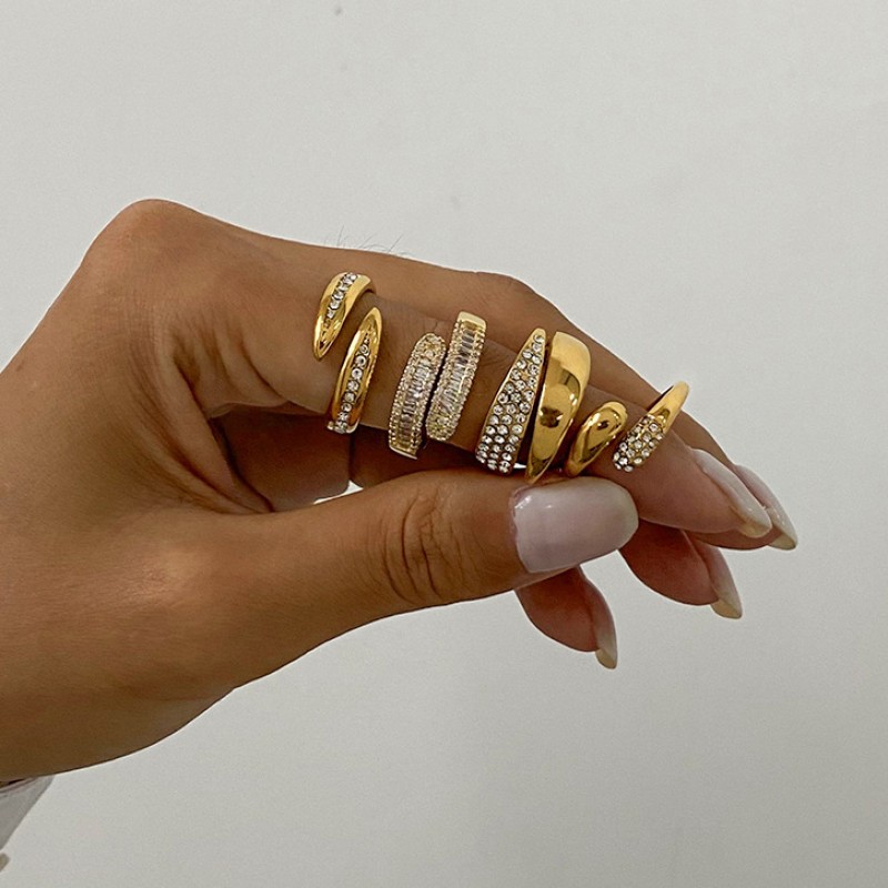 Stainless Steel Diamond Opening Ring Wholesalers