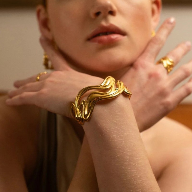Pulsera De Apertura Líquida De Acero Inoxidable Mayorista