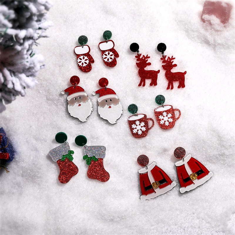 Pendientes De Santa Claus Con Lentejuelas Al Por Mayor